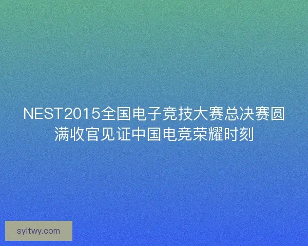NEST2015全国电子竞技大赛总决赛圆满收官见证中国电竞荣耀时刻